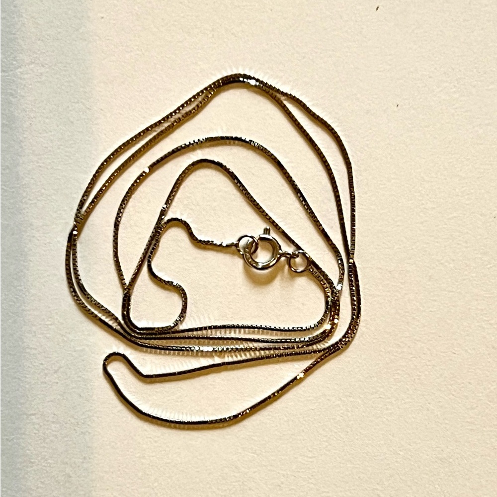 14K White Gold Box Chain Necklace PCI 18.5” 0.79g Dainty Fine - Picture 3 of 9